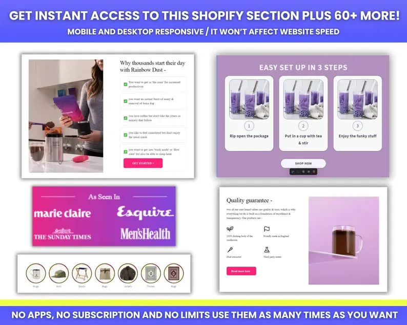 60+ Premium Shopify Custom Liquid Snippets Pack