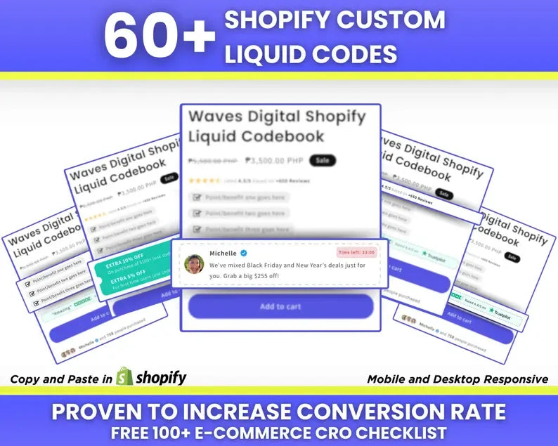 60+ Premium Shopify Custom Liquid Snippets Pack